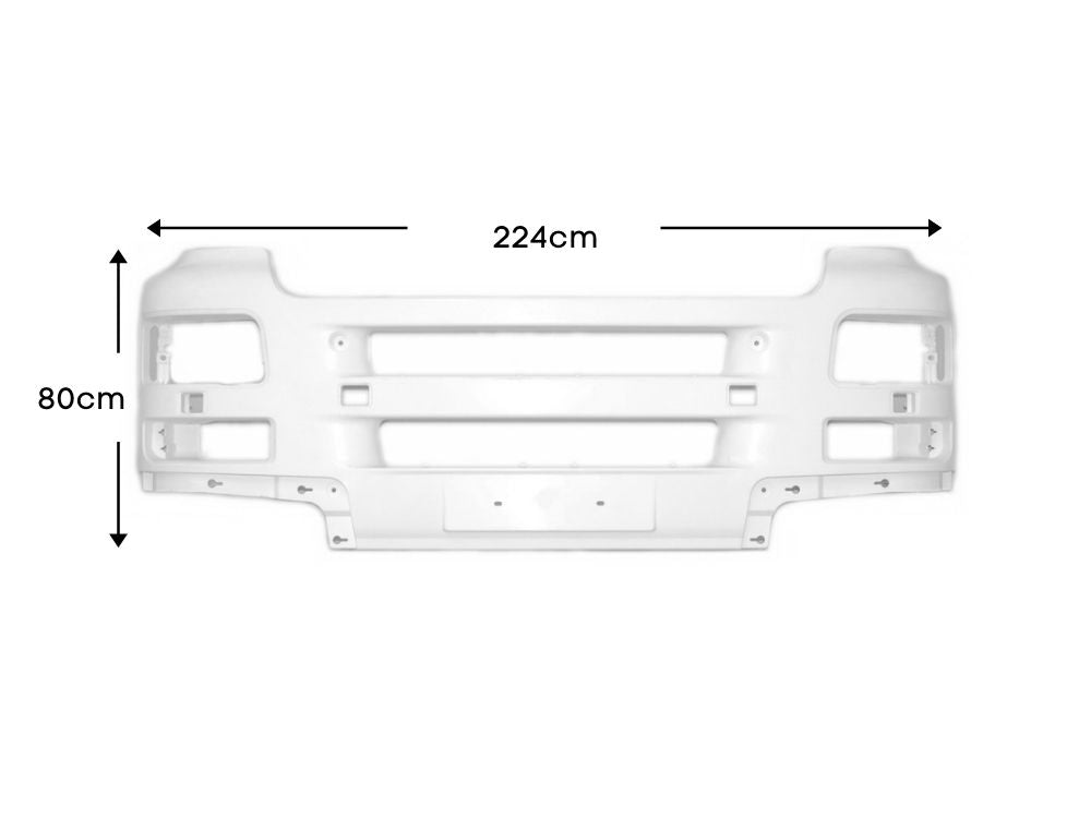 MAN TGA Front Bumper Bar – Low Bar – White – Narrow Cab – M/L/LX (2000-2009) image 2
