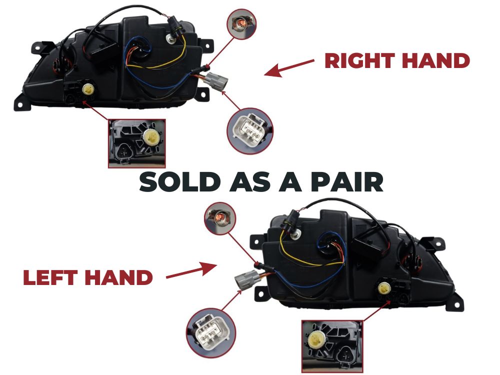Hino Ranger Pro Headlamp Right Hand & Left Hand – LED – Black – With Daytime Running Lamp – SOLD AS A PAIR – FC/FD/FE/GD/FG/FL/FM/FT/GH/GT 4X4 (2003-2017) image 2