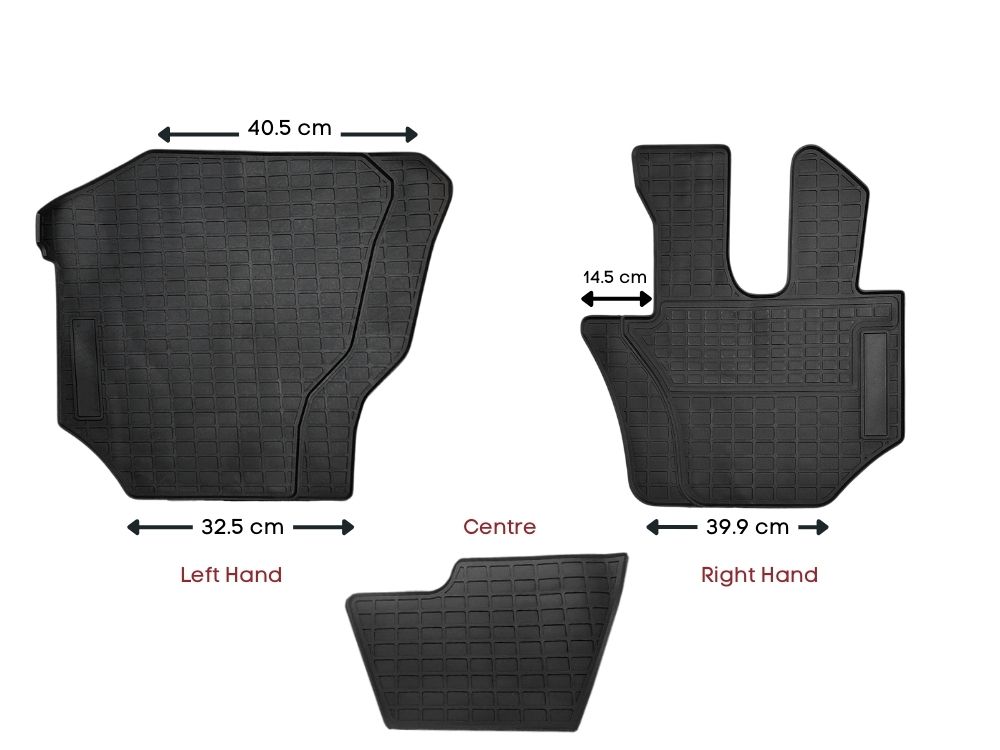 Isuzu F Series Rubber Floor Mats Right Hand Left Hand & Centre – 3 Piece Set – FTR/FVD/FVL/FVM/FVR/FVZ/FVY/FXY/FXZ/FYH/FTS 4×4 (2008-On) image 3