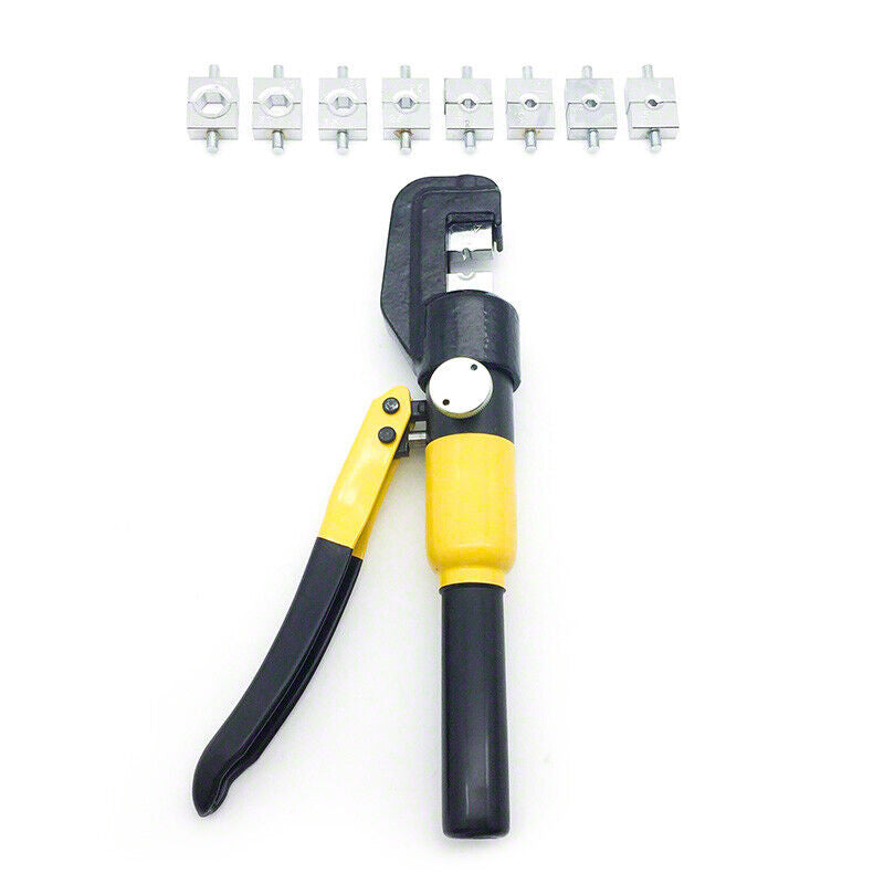 8 Ton Wire Force Hydraulic Terminal Crimper Cable Crimping Tool 9 Dies 4-70Mm
