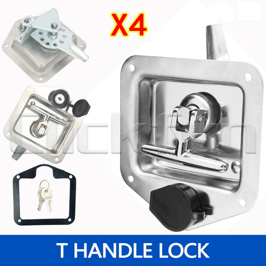 4X T Handle Locks Tool Box with Keys Stainless Steel Trailer Camper Truck