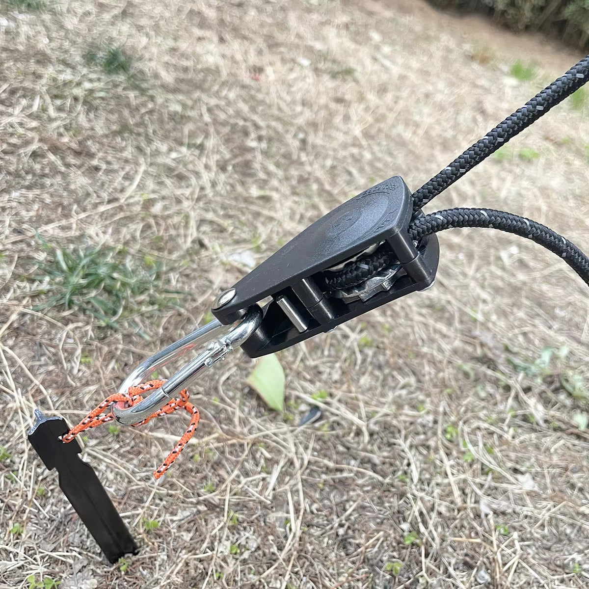 6Mm Camping Reflective Tent Tie down Rope Tightener Fastening Wind Rope Buckle Pulley Ratchet Awning Rope Hook