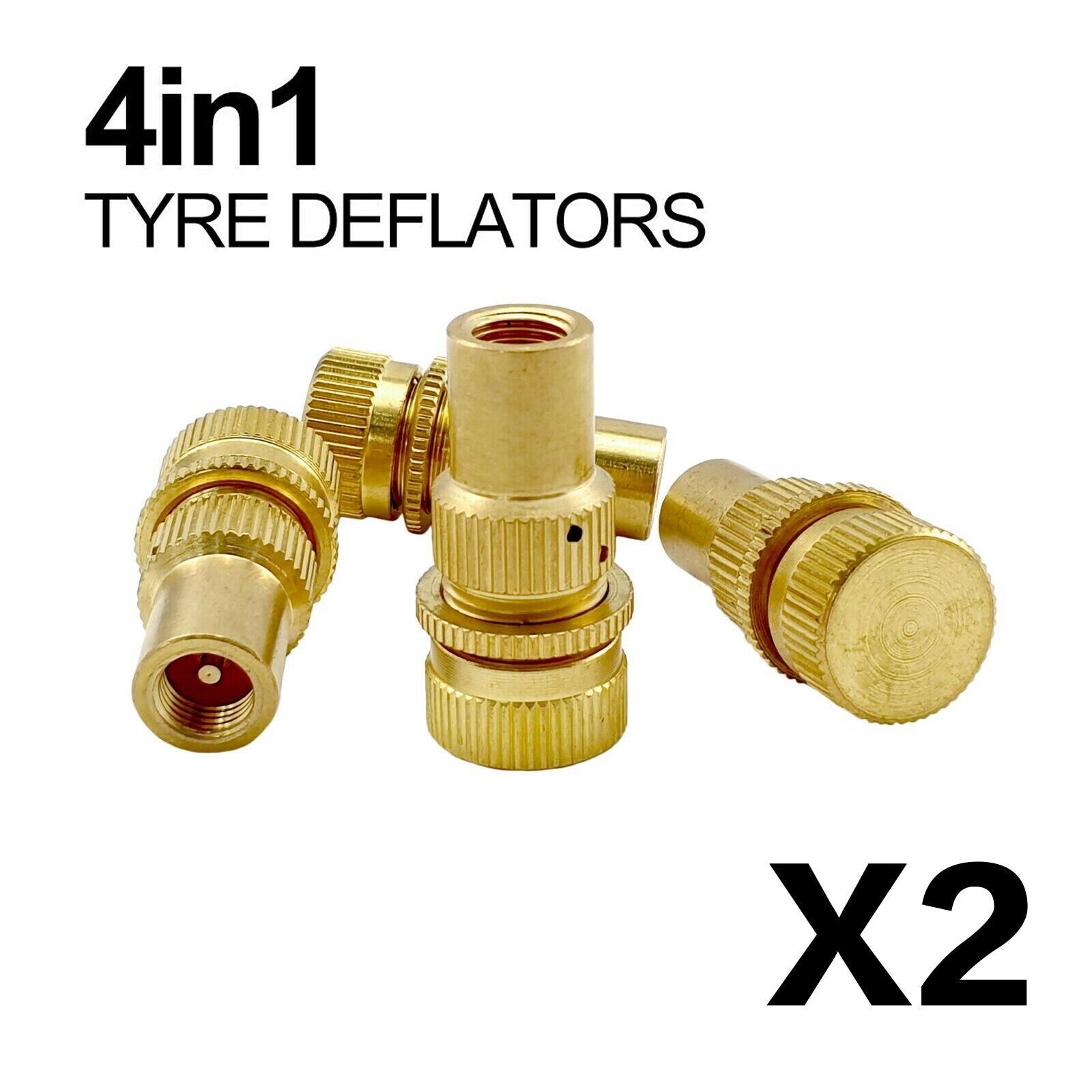 8X Tyre Deflators Brass Air Deflator 6-60 PSI Tire Valve Core Tool 4WD Automatic