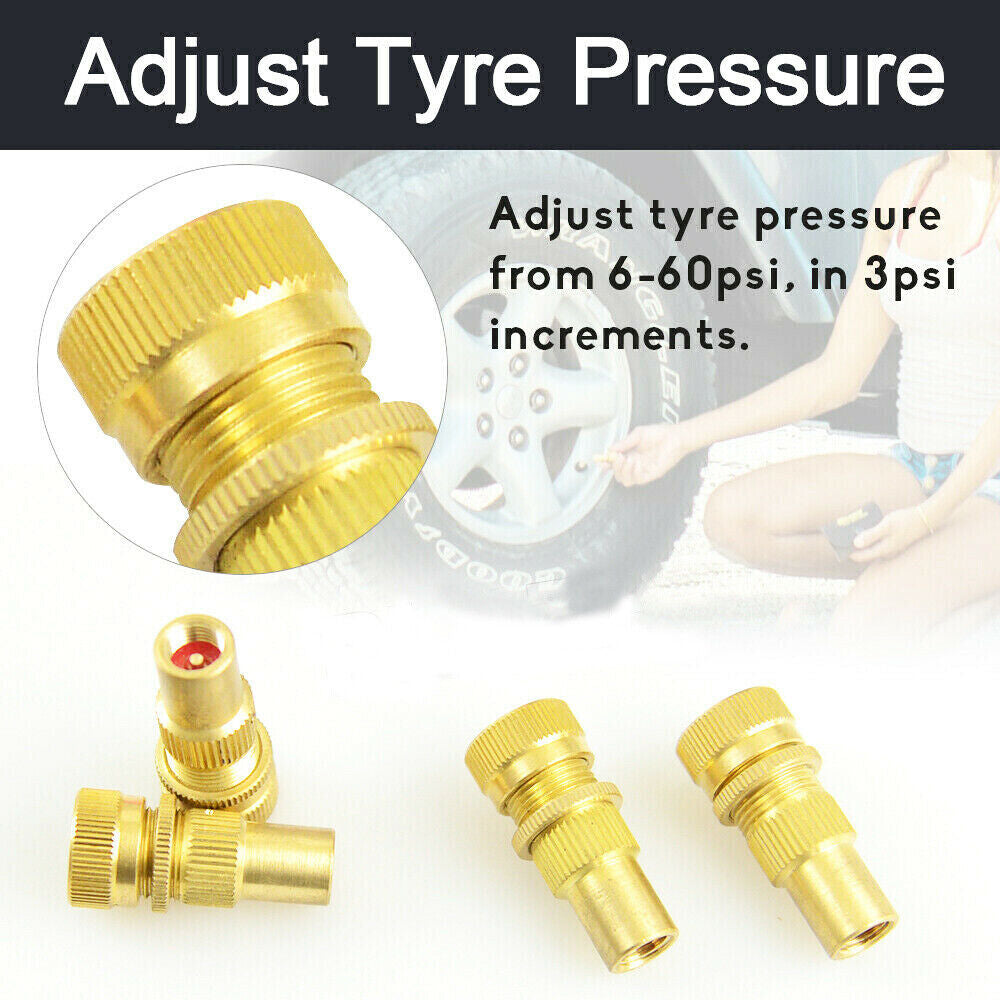 8X Tyre Deflators Brass Air Deflator 6-60 PSI Tire Valve Core Tool 4WD Automatic