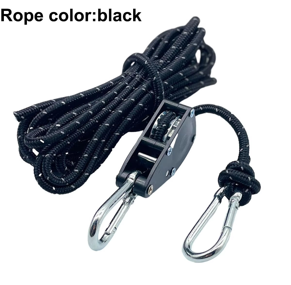 6Mm Camping Reflective Tent Tie down Rope Tightener Fastening Wind Rope Buckle Pulley Ratchet Awning Rope Hook