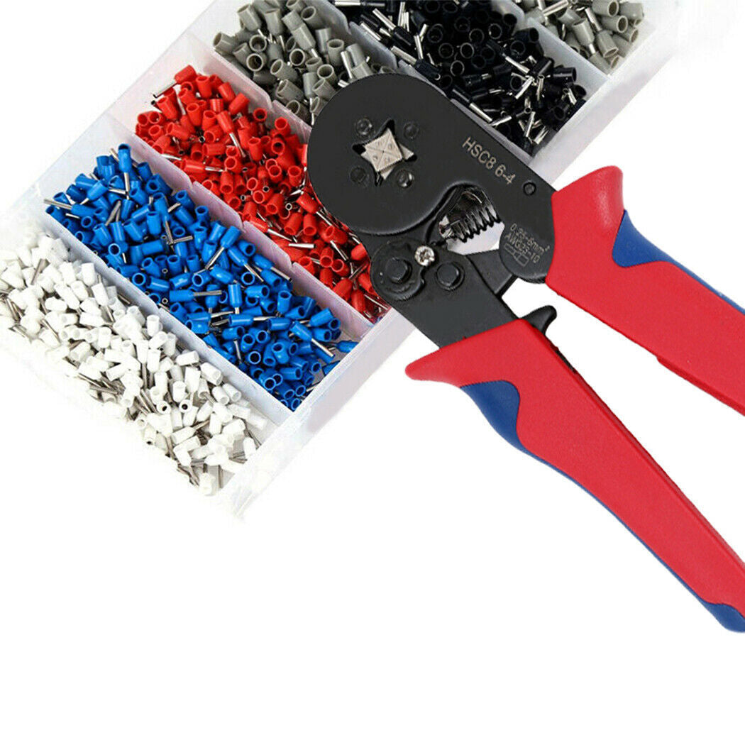 1500Pcs Bootlace Ferrule Crimper Kit 0.25-6Mm² Cord End Ratchet Crimping Tool