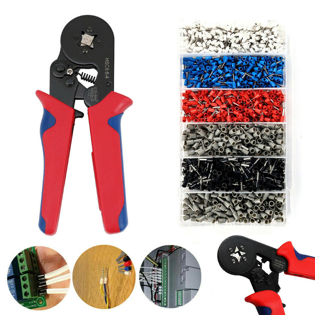 1500Pcs Bootlace Ferrule Crimper Kit 0.25-6Mm² Cord End Ratchet Crimping Tool