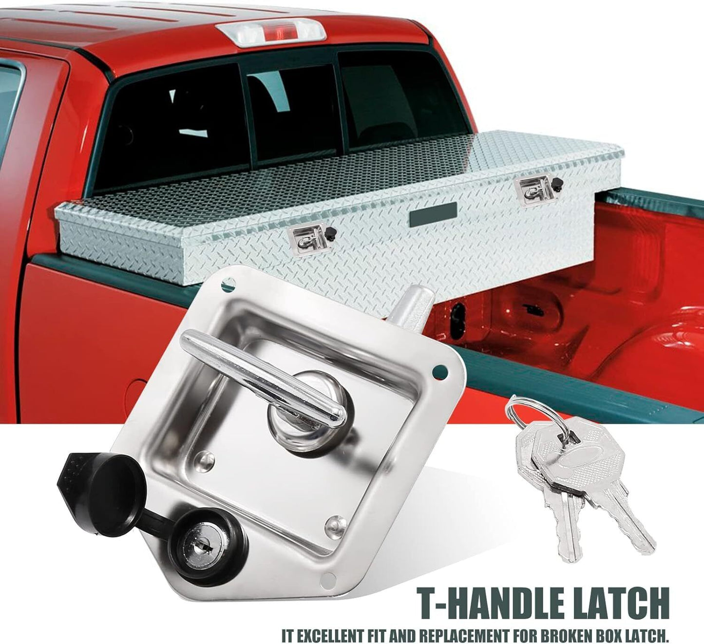 4X T Handle Locks Tool Box with Keys Stainless Steel Trailer Camper Truck