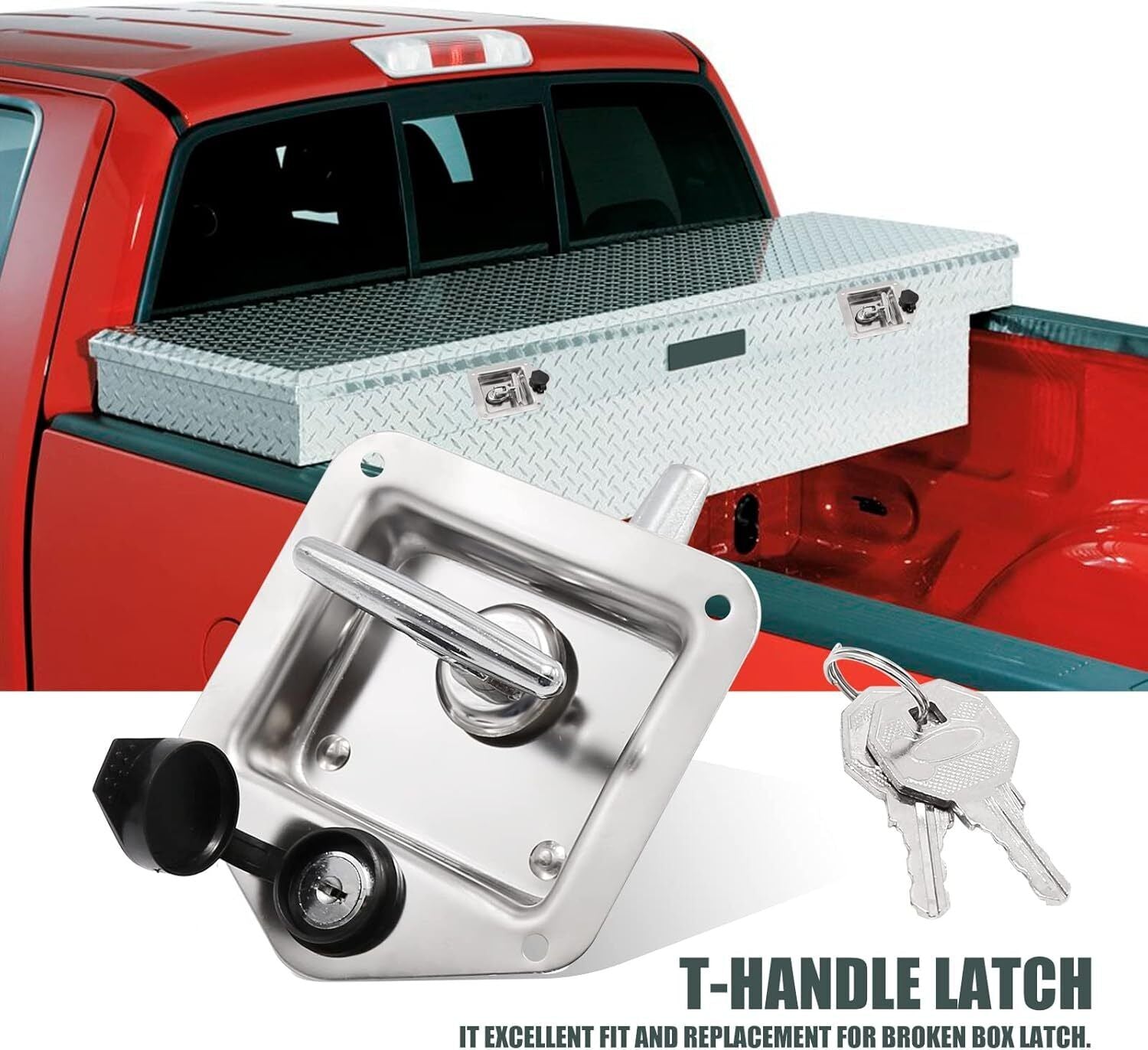 4X T Handle Locks Tool Box with Keys Stainless Steel Trailer Camper Truck