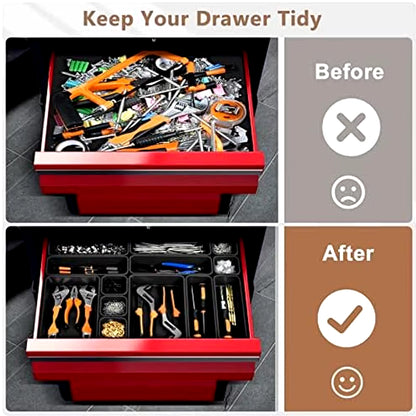 Tool Box Organizer Drawer Tray Dividers Set Workbench Cabinet Bins Tool Chest Organization Garage Hardware Tool Tray