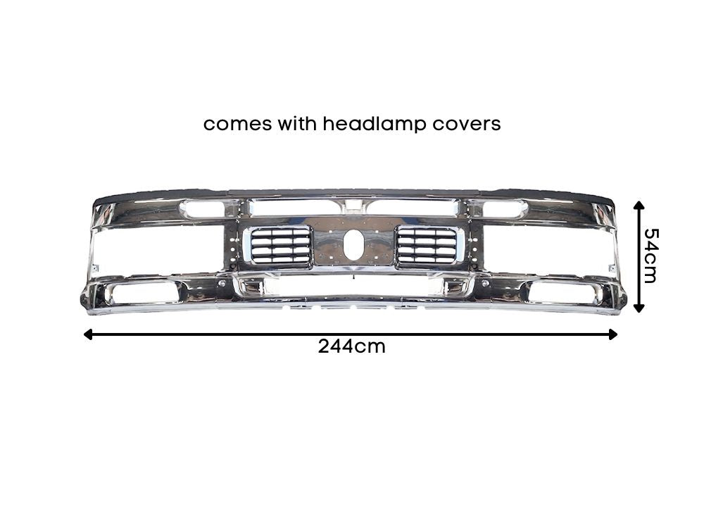 Isuzu Giga Front Bumper Bar – Chrome – With Combined Flasher/Fog Lamp Holes – CXZ/CXY/CYZ/EXD/EXY/EXZ (1994-12/2007) image 2