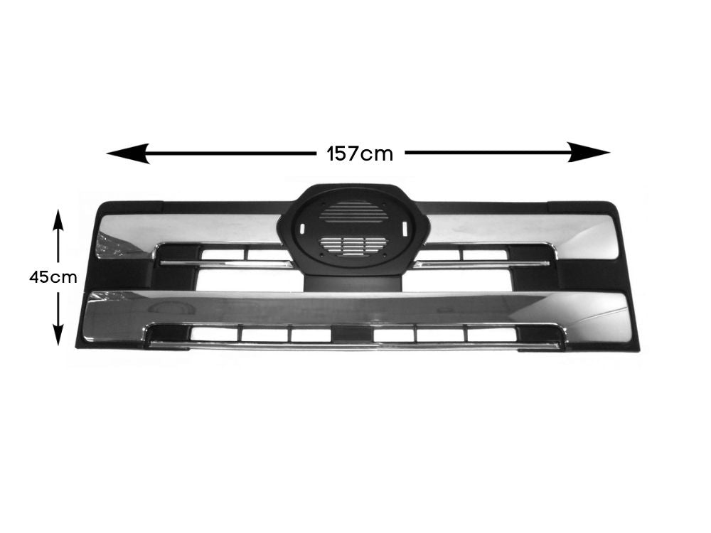 Grille  –  Upper  –  Black With Chrome Inserts  –  To Suit Hino 700 Series (04-18)