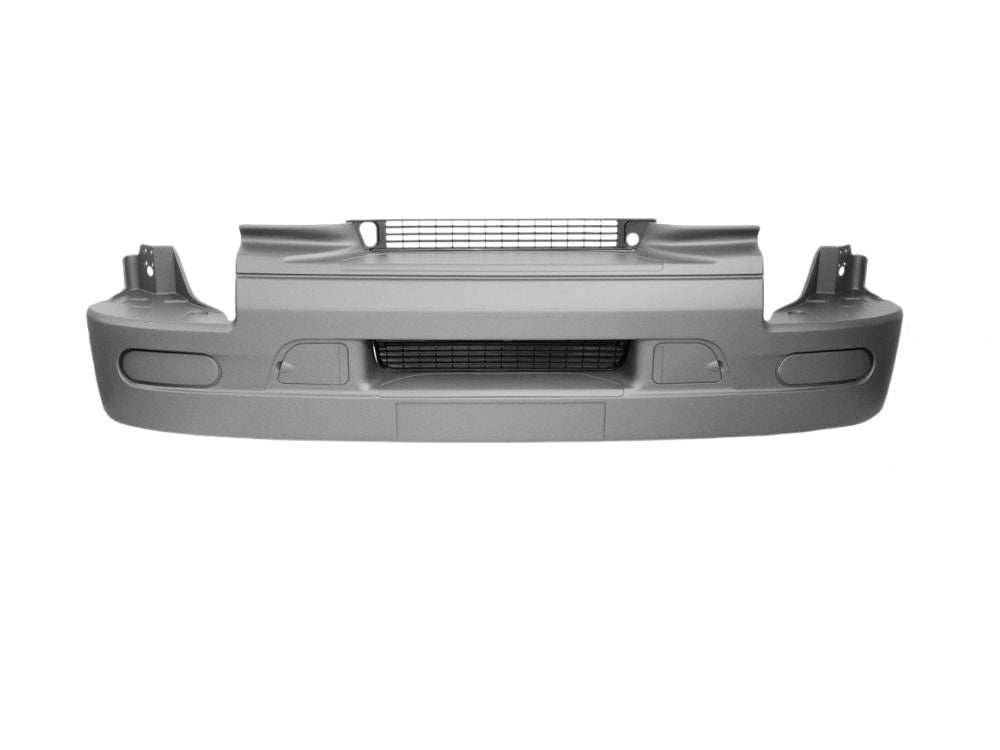 Front Bumper Bar  –  Low Bar  –  Without Fog Lamp Holes  –  With Mesh / Caps  –  To Suit Renault Premium / Mack Quantum (99-06)