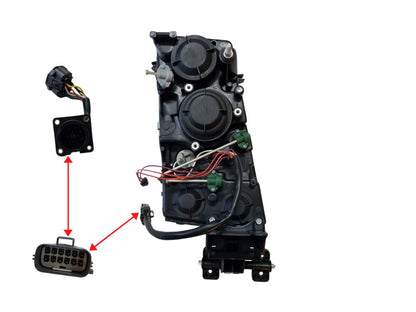 HeadLamp Head Light L/H Left Hand  –  With Square Plug  –  To Suit Volvo FH / To Suit Volvo FM (02-07)