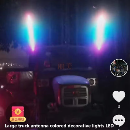 Large Truck Antenna Color Decoration Light LED Truck Roof Radio Signal Receiving Line Welcome Light 24V