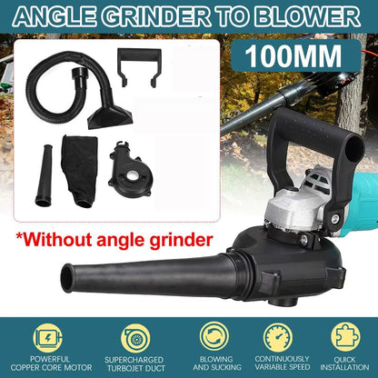 Wind Dust Blower Accessory Only for 100Mm Angle Grinder Converted into Blower Vacuum Cleaner Cordless Electric Air Blower