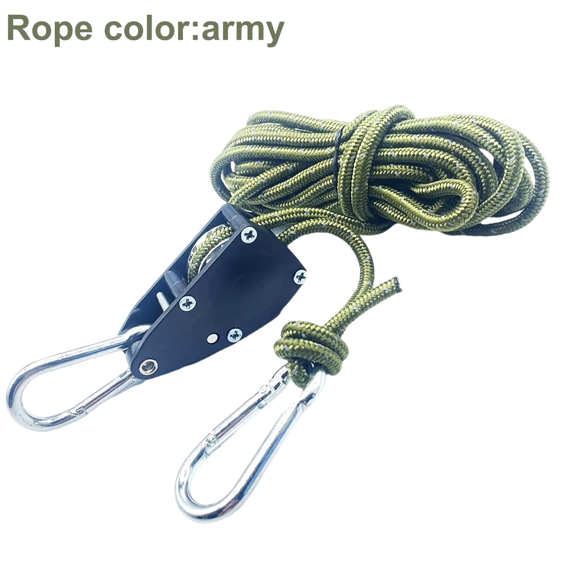 6Mm Camping Reflective Tent Tie down Rope Tightener Fastening Wind Rope Buckle Pulley Ratchet Awning Rope Hook