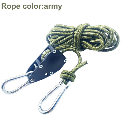 6Mm Camping Reflective Tent Tie down Rope Tightener Fastening Wind Rope Buckle Pulley Ratchet Awning Rope Hook
