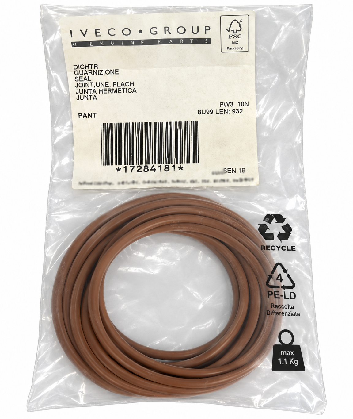 Iveco Daily Thermostat O Ring 17284181